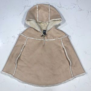 Baby Gap faux suede shearling hooded poncho L-XL